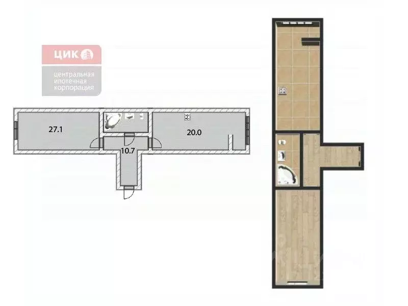 2-к кв. Рязанская область, Рязань Татарская ул., 13к1 (66.0 м) - Фото 2