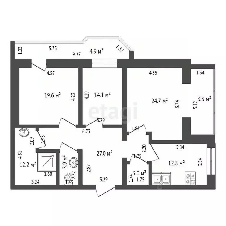 3-к кв. Забайкальский край, Чита ул. Бутина, 123 (125.5 м) - Фото 2