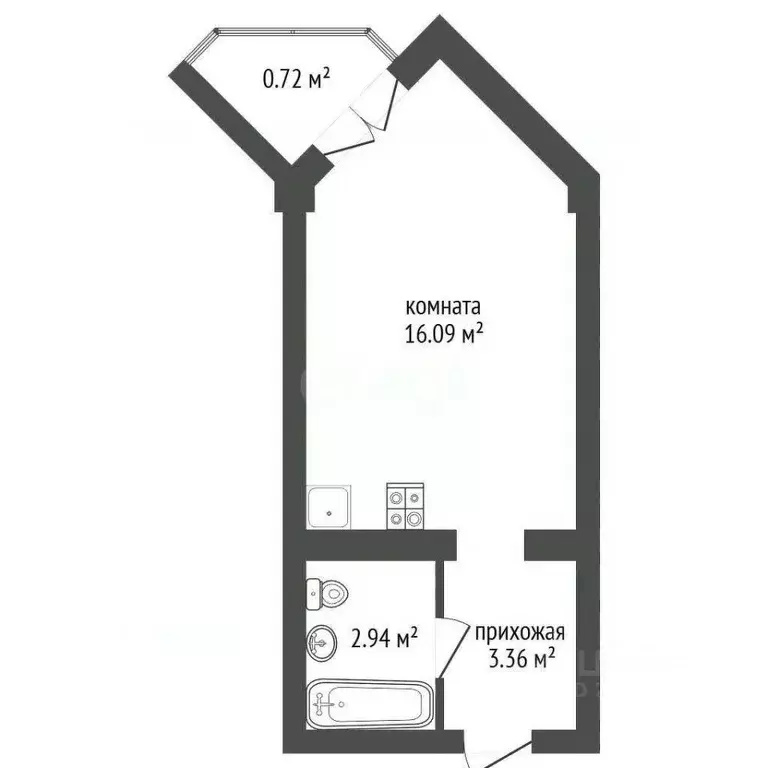 Студия Севастополь ул. Челнокова, 19Ак2 (27.0 м) - Фото 2