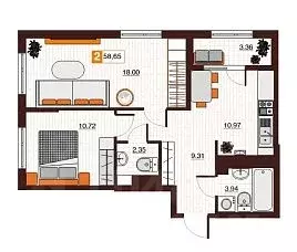 2-к кв. Оренбургская область, Оренбург Северный жилрайон, Фамильные ... - Фото 1