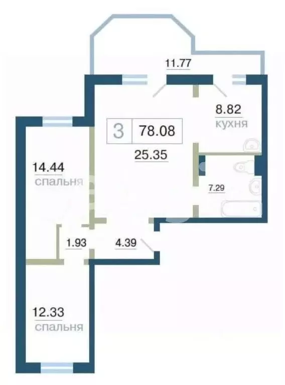 3-к кв. Красноярский край, Красноярск ул. Елены Стасовой, 48Б (74.3 м) - Фото 0