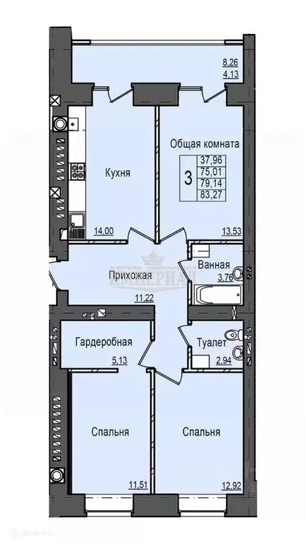 3-к кв. Марий Эл, Йошкар-Ола Мирный мкр, Три Богатыря жилой комплекс, ... - Фото 0