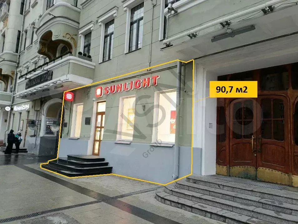 90,7 м2, трафик, м. Маяковская - Фото 1