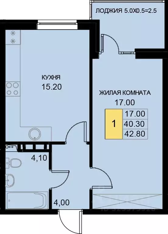 1-к кв. Краснодарский край, Динской район, Южно-Кубанское с/пос, пос. ... - Фото 2