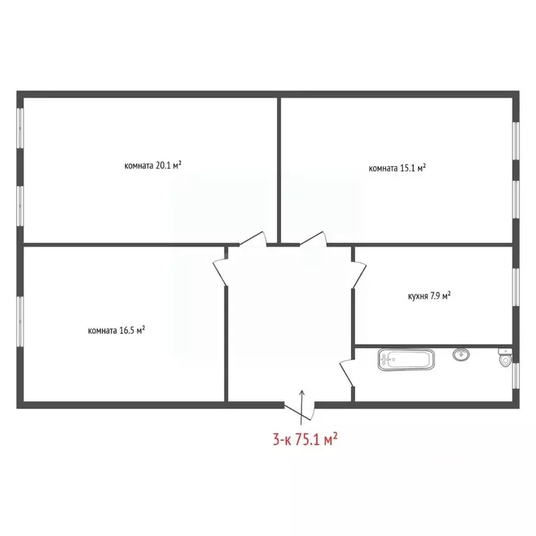 3-к кв. Свердловская область, Екатеринбург ул. Красных Командиров, 126 ... - Фото 2