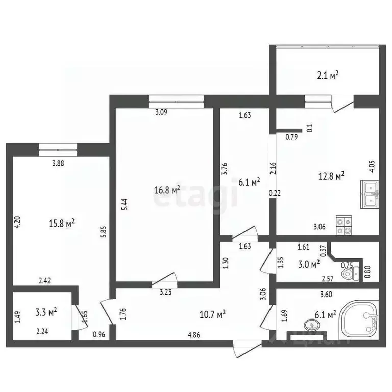 2-к кв. Мордовия, Саранск Московская ул., 44 (78.7 м) - Фото 1