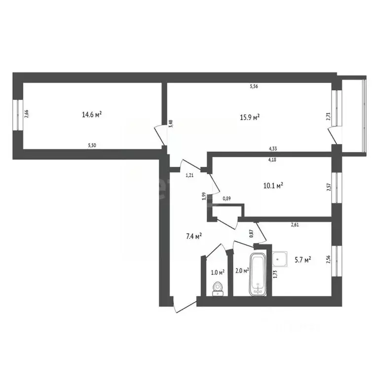 3-к кв. Амурская область, Райчихинск ул. Свердлова, 5 (57.9 м) - Фото 2
