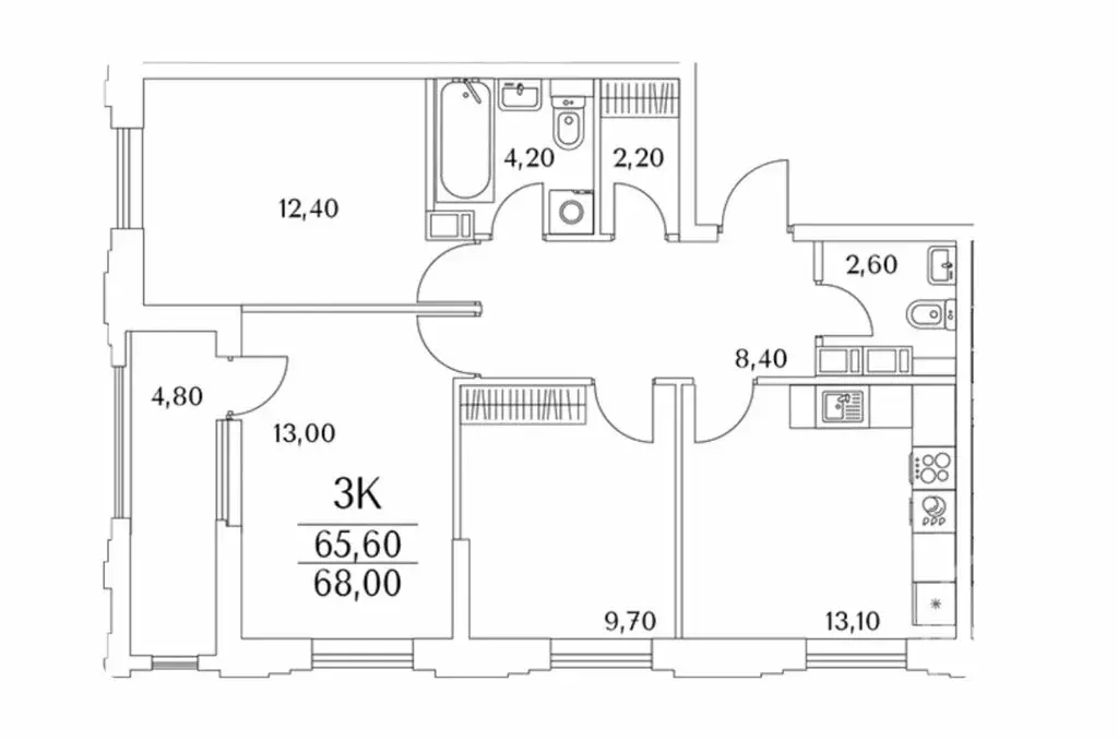 3-комнатная квартира: Санкт-Петербург, Планерная улица, 99 (68 м) - Фото 1