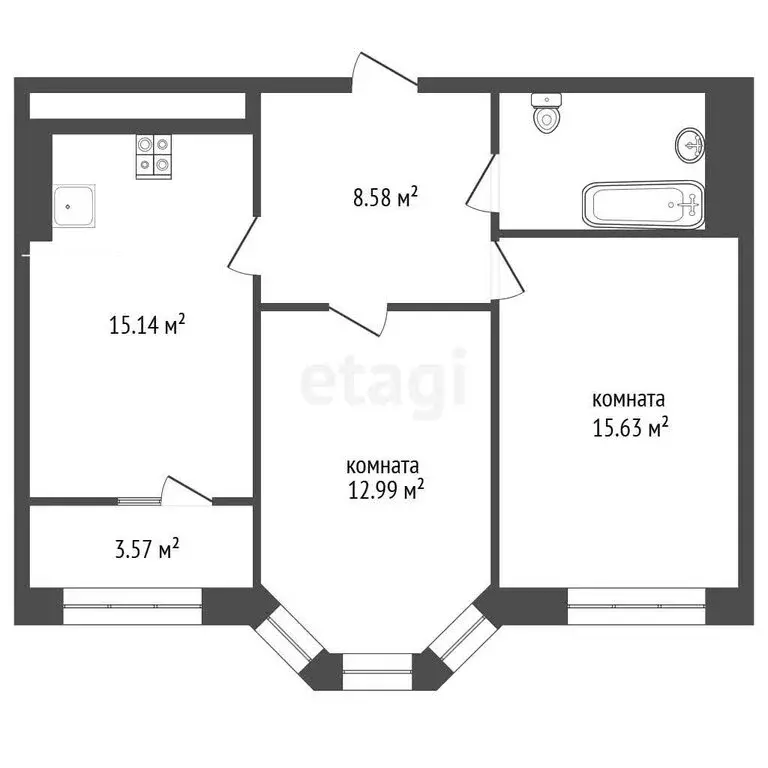 2-комнатная квартира: Тамбов, Пахотная улица, 14 (60.75 м) - Фото 0