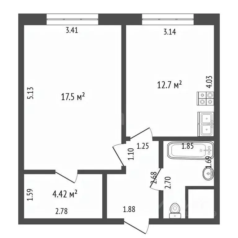 1-к кв. Мордовия, Саранск просп. 70 лет Октября, 171к1 (42.9 м) - Фото 2