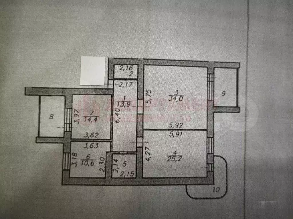3-к. квартира, 115,5 м, 5/10 эт. - Фото 0