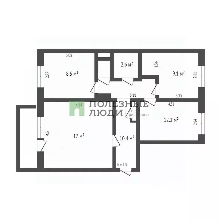3-к кв. Томская область, Северск Северная ул., 34 (63.8 м) - Фото 2