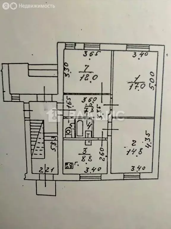 3-комнатная квартира: Коломна, улица Октябрьской Революции, 298 (63.8 ... - Фото 2