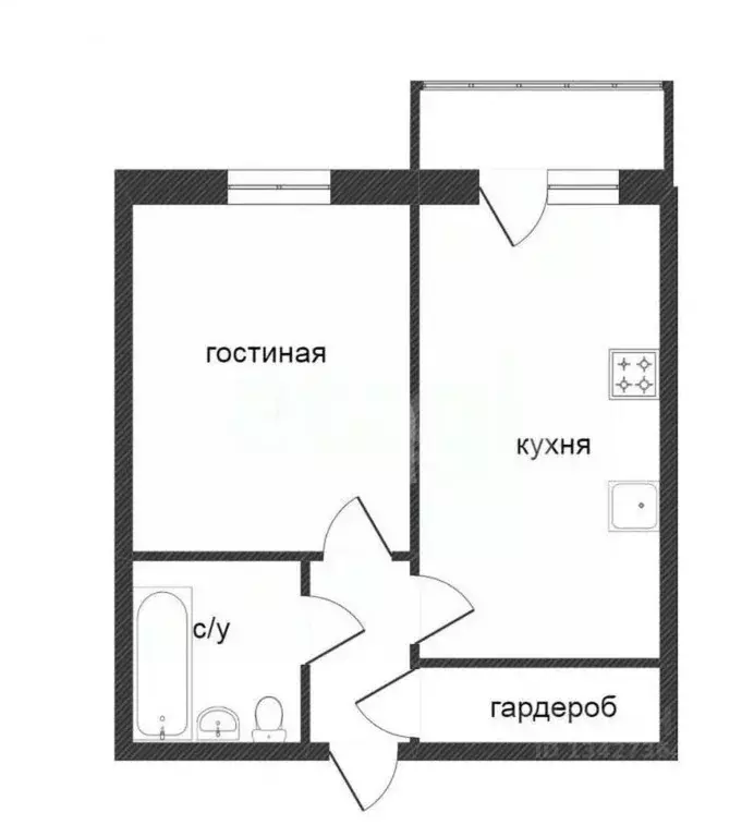 1-к кв. Курганская область, Курган ул. Савельева, 56 (32.0 м) - Фото 2