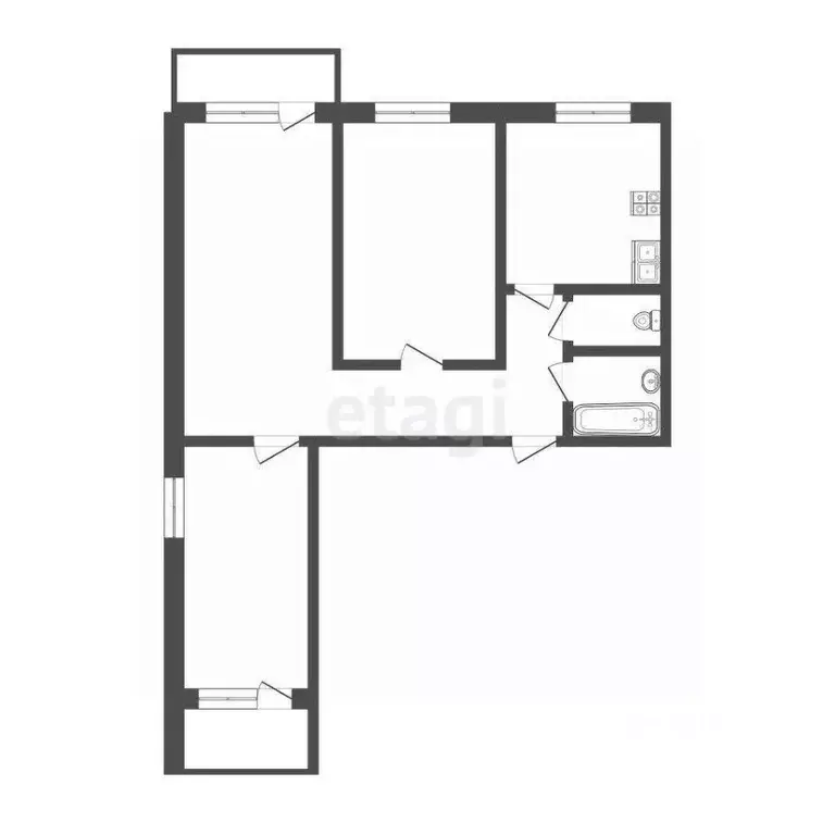 3-к кв. Самарская область, Самара Клиническая ул., 23 (60.8 м) - Фото 2