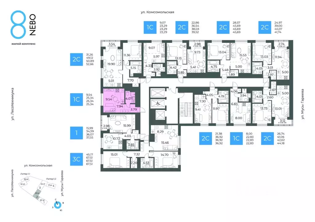1-к кв. Башкортостан, Уфа Глумилино-1 мкр, 8-е Небо жилой комплекс ... - Фото 2