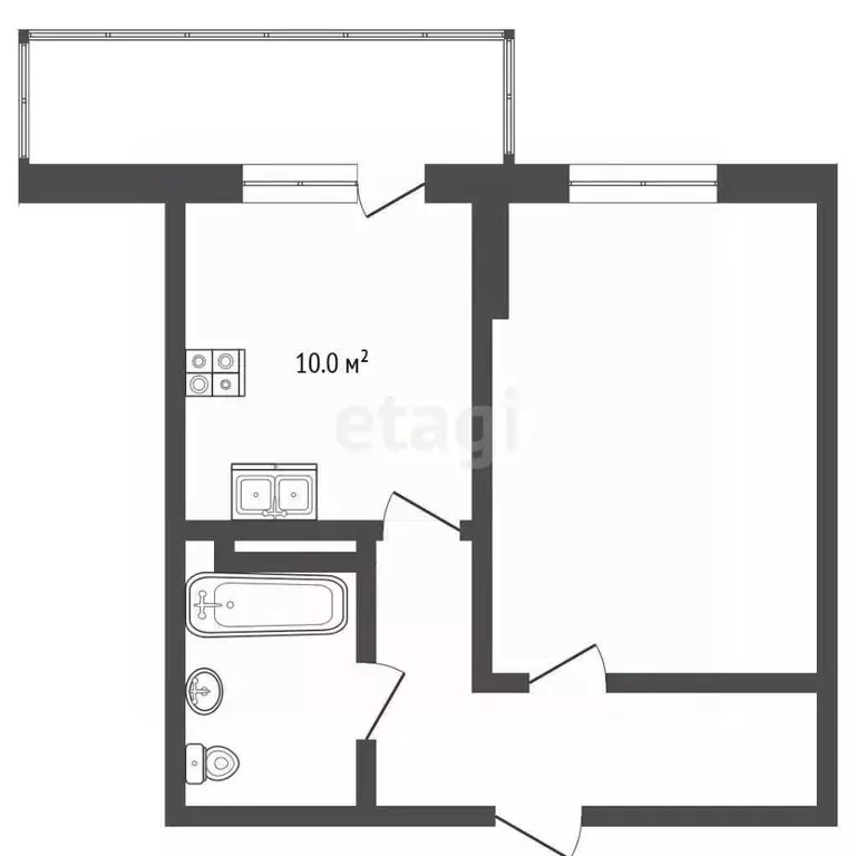 1-к кв. Пермский край, Пермь ул. Академика Веденеева, 52 (38.0 м) - Фото 1