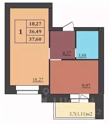 1-к кв. Ярославская область, Ярославль Северный жилрайон, 15-й мкр,  ... - Фото 1