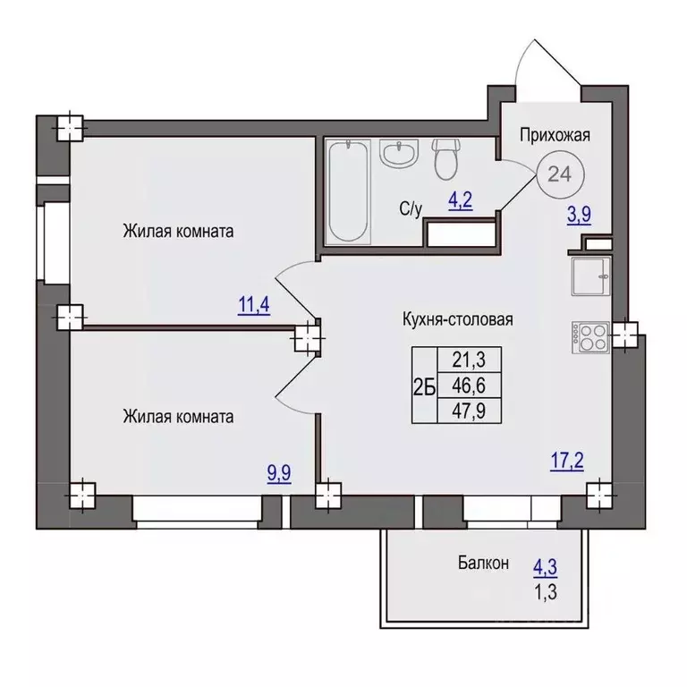 2-к кв. Псковская область, Псковский район, Завеличенская волость, д. ... - Фото 1