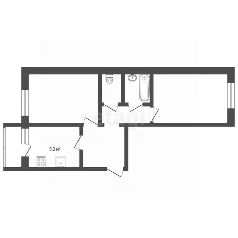 2-к кв. Владимирская область, Муром Владимирская ул., 5 (54.3 м) - Фото 1