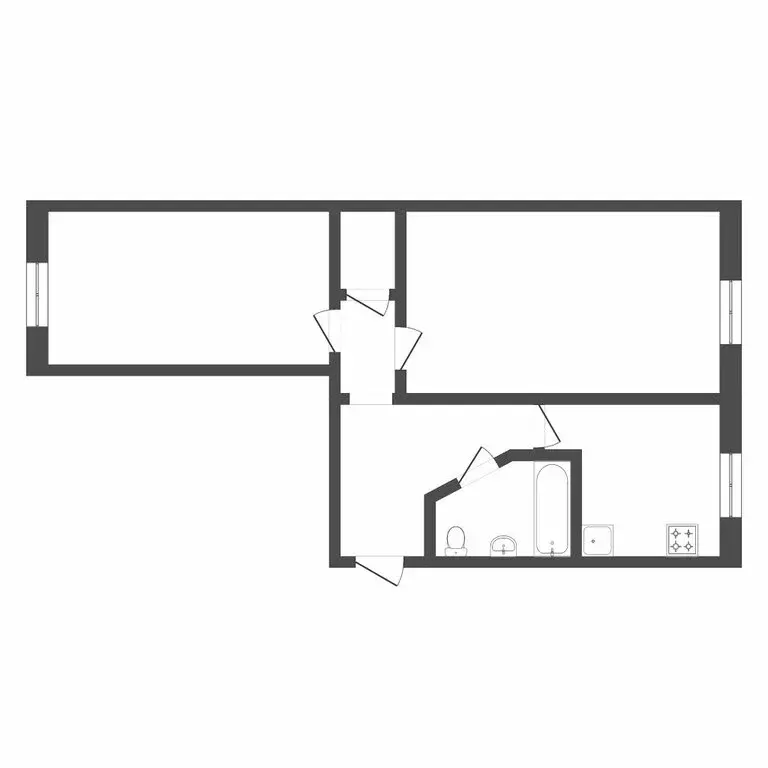 2-комнатная квартира: Тюмень, Комбинатская улица, 38 (42.8 м) - Фото 1