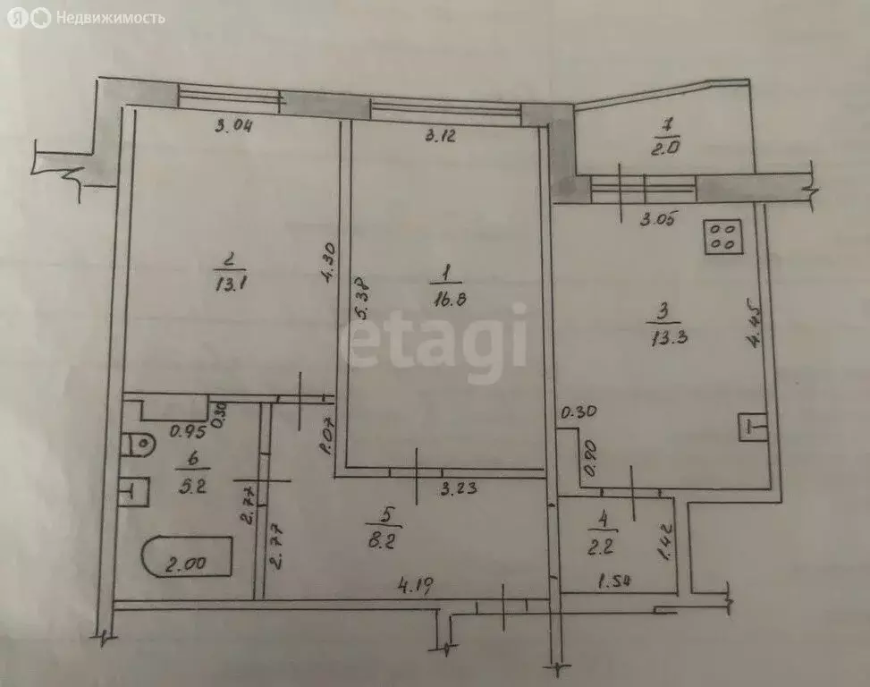 2-комнатная квартира: Казань, проспект Победы, 158 (60.8 м) - Фото 0