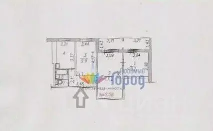 3-к кв. Кемеровская область, Новокузнецк ул. Ленина, 84 (52.6 м) - Фото 2