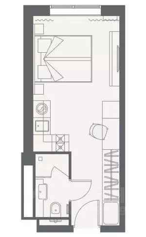Студия Санкт-Петербург Камышовая ул., 25 (21.54 м) - Фото 0
