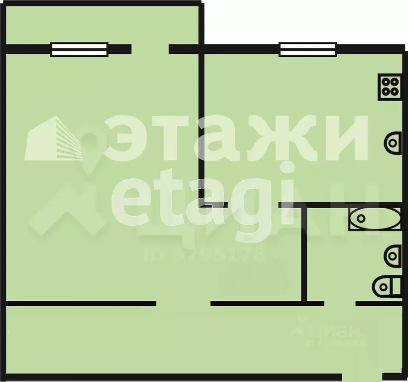1-к кв. Татарстан, Казань ул. Баки Урманче, 7 (50.0 м) - Фото 1