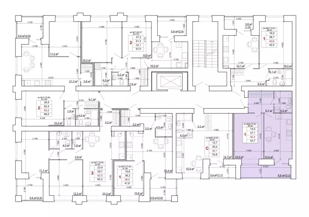 1-комнатная квартира: Кострома, Центральный район (43.7 м) - Фото 2