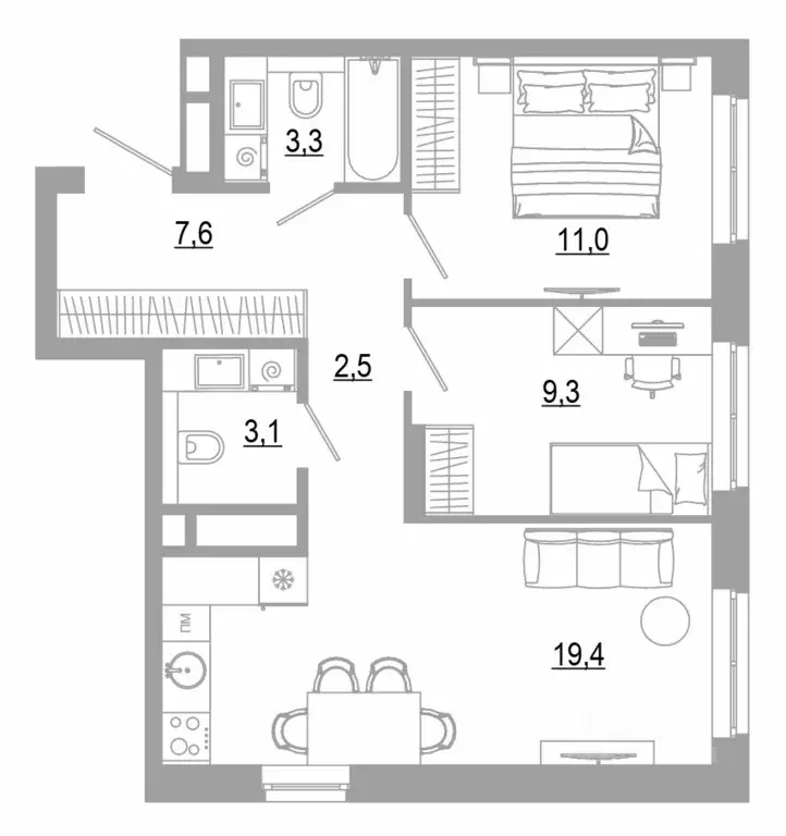 2-к кв. Свердловская область, Екатеринбург Академический мкр, 22-й ... - Фото 0