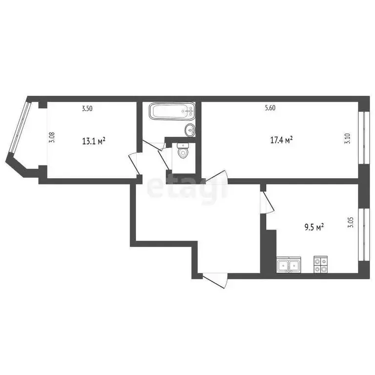 2-комнатная квартира: Петропавловск-Камчатский, улица Автомобилистов, ... - Фото 1