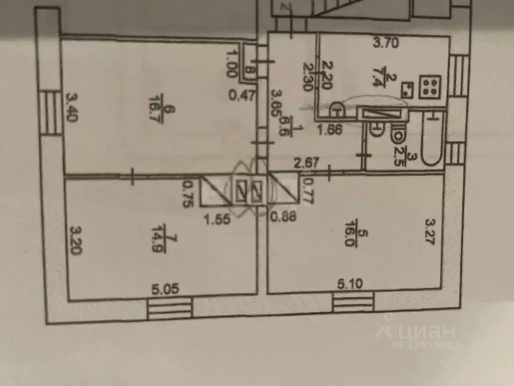 3-к кв. Костромская область, Кострома Физкультурная ул., 27 (65.8 м) - Фото 1