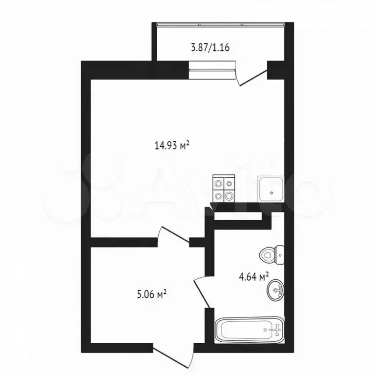 Квартира-студия, 24,3 м, 9/16 эт. - Фото 0
