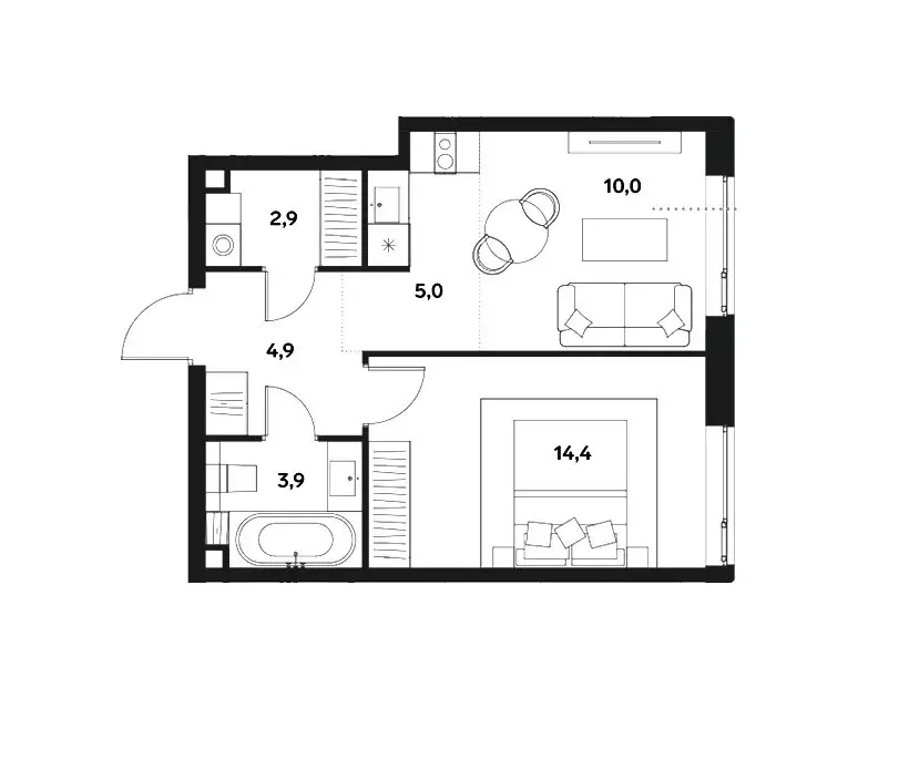 Продаётся 1-к квартира, 41.1 м - Фото 0