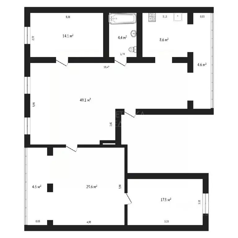 2-к кв. Тюменская область, Тюмень Карская ул., 36 (133.0 м) - Фото 1