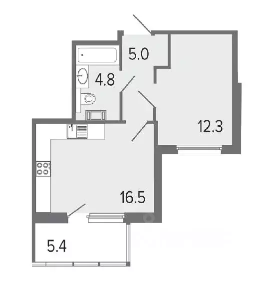 1-к кв. Санкт-Петербург 12-я Красноармейская ул., 26 (38.8 м) - Фото 1