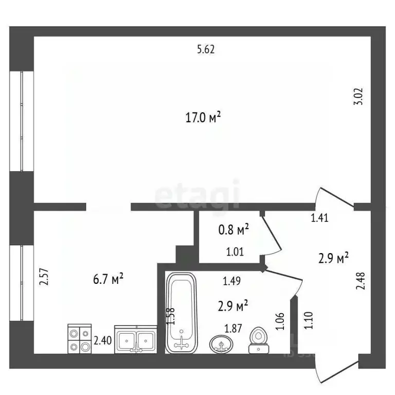 1-к кв. Забайкальский край, Чита ул. Строителей, 83 (33.0 м) - Фото 2