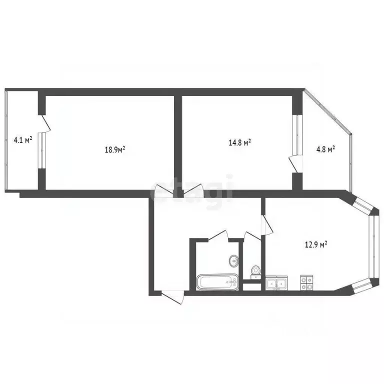 2-к кв. Московская область, Балашиха ул. Твардовского, 12 (58.6 м) - Фото 2