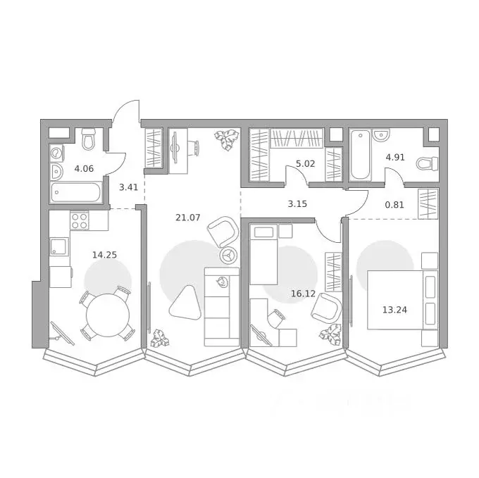 3-к кв. Москва ул. Народного Ополчения, 34С4 (86.04 м) - Фото 1
