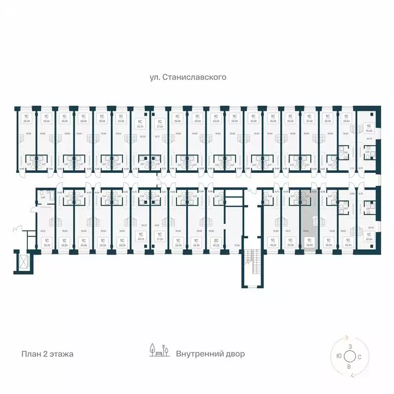 Квартира-студия: Новосибирск, улица Станиславского, 25 (29.59 м) - Фото 1