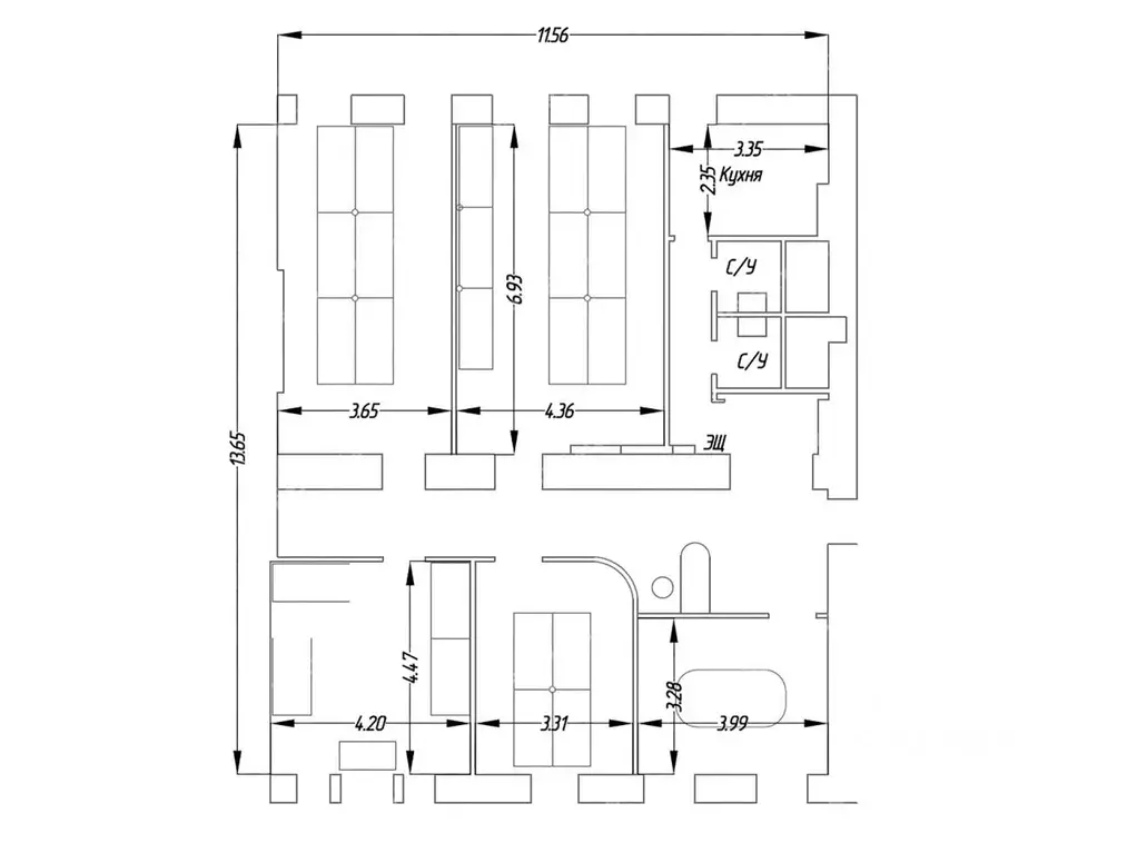 Офис в Санкт-Петербург ул. Чайковского, 60 (145 м) - Фото 2