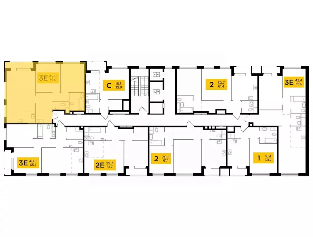 3-к кв. Москва Филатов Луг жилой комплекс, к5 (74.9 м) - Фото 0