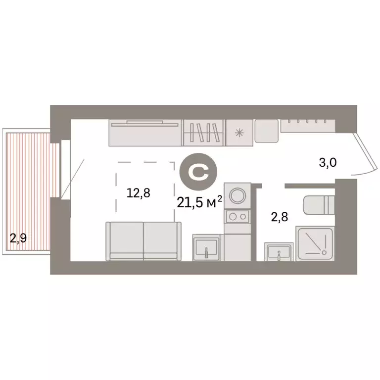 Квартира-студия: Екатеринбург, жилой район Сортировочный, микрорайон ... - Фото 1