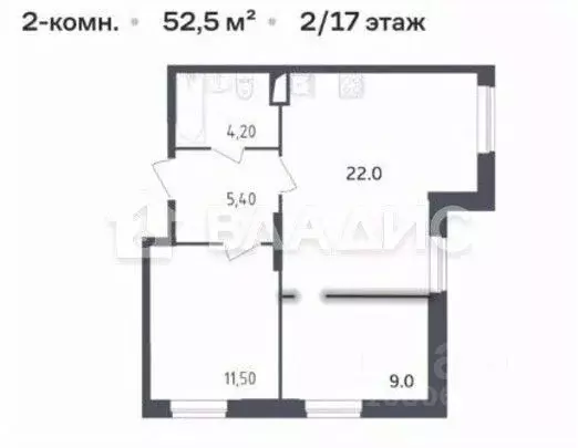 2-к кв. Москва ул. Маресьева, 7к4 (52.0 м) - Фото 2