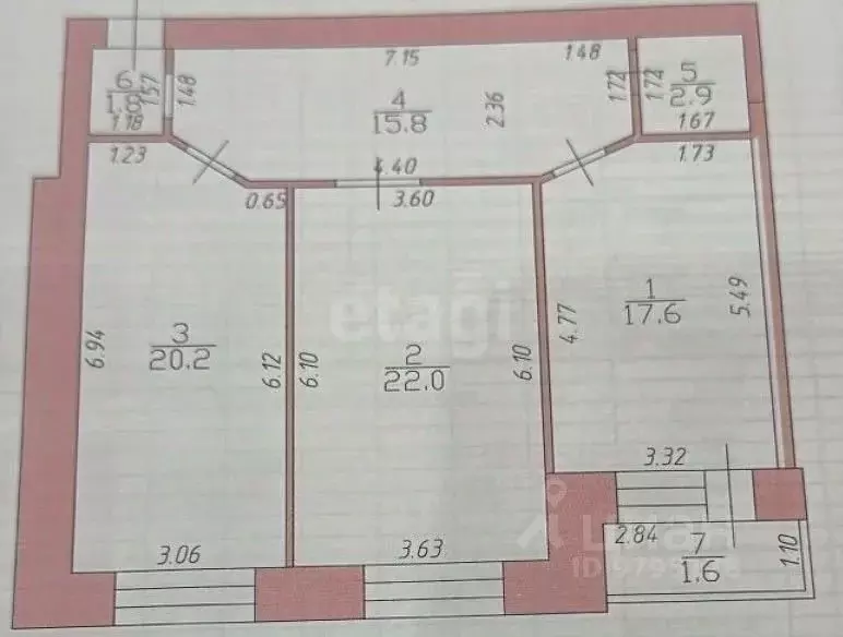 3-к кв. Татарстан, Казань Спортивная ул., 3 (66.1 м) - Фото 1