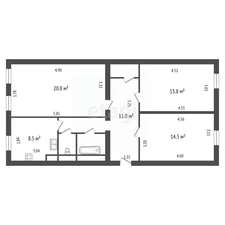 3-к кв. Санкт-Петербург Английский просп., 62 (75.6 м) - Фото 1