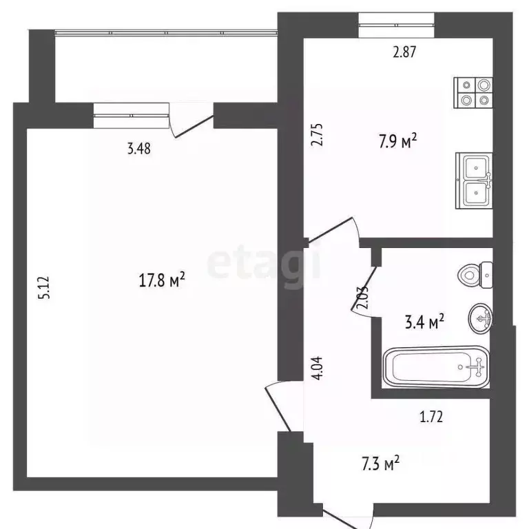 1-к кв. Орловская область, Орел Костомаровская ул., 5 (38.0 м) - Фото 1