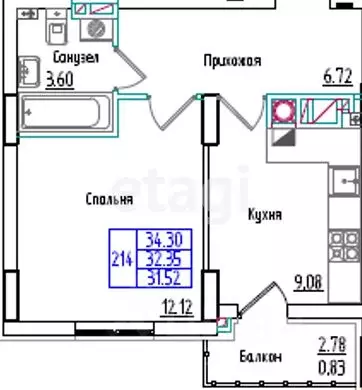 1-к кв. Калининградская область, Калининград ул. Старшины Дадаева, ... - Фото 1