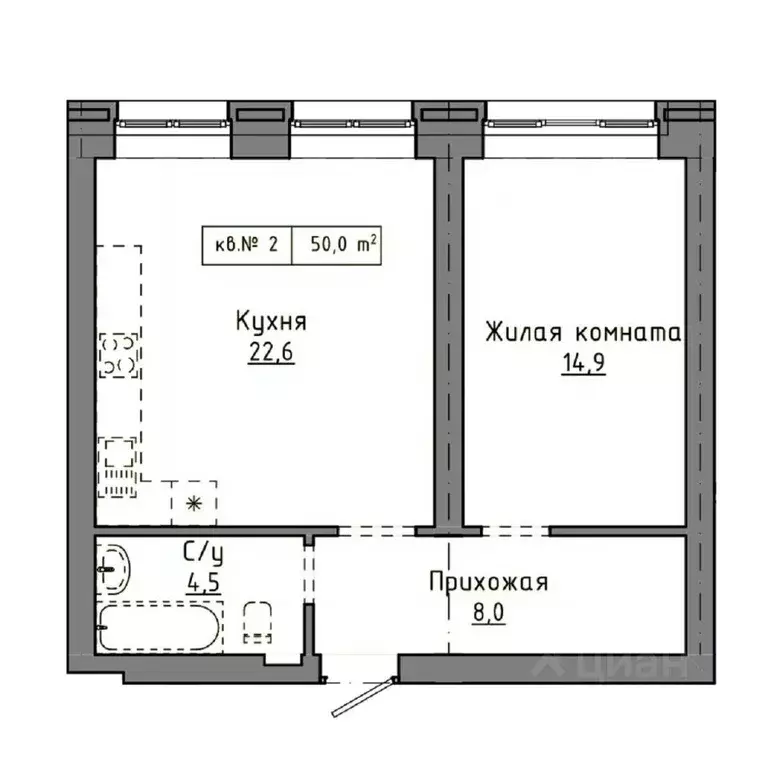 1-к кв. Алтайский край, Барнаул Интернациональная ул., 79 (50.0 м) - Фото 0